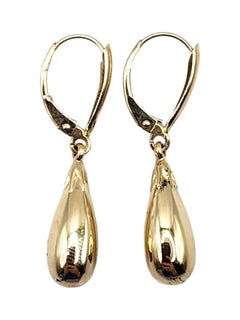 14 Karat Yellow Gold Teardrop Dangle Earrings #20446