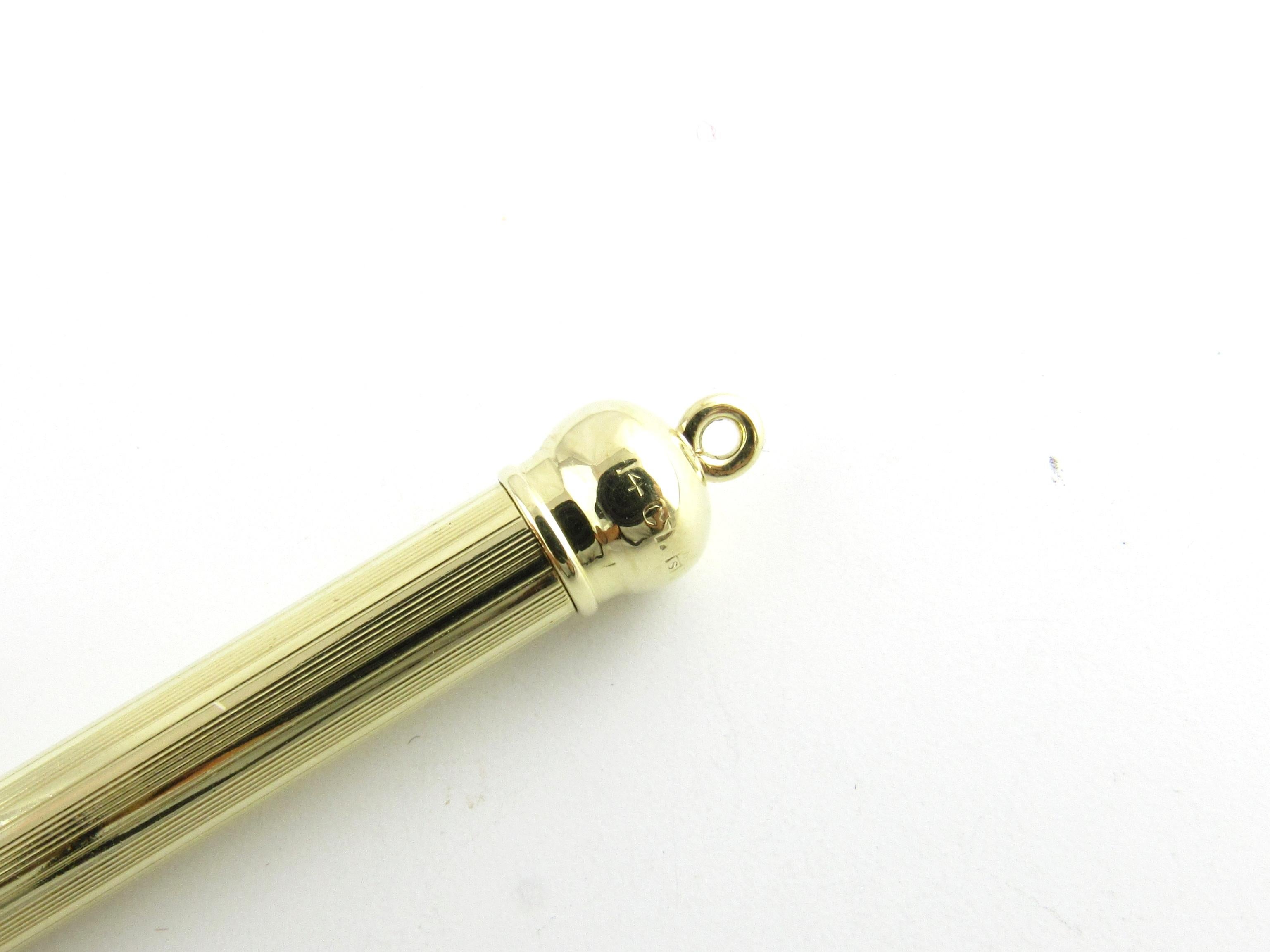 14 Karat Yellow Gold Telescopic Pencil In Good Condition For Sale In Washington Depot, CT