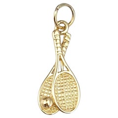 14 Karat Yellow Gold Tennis Racket Charm #21635