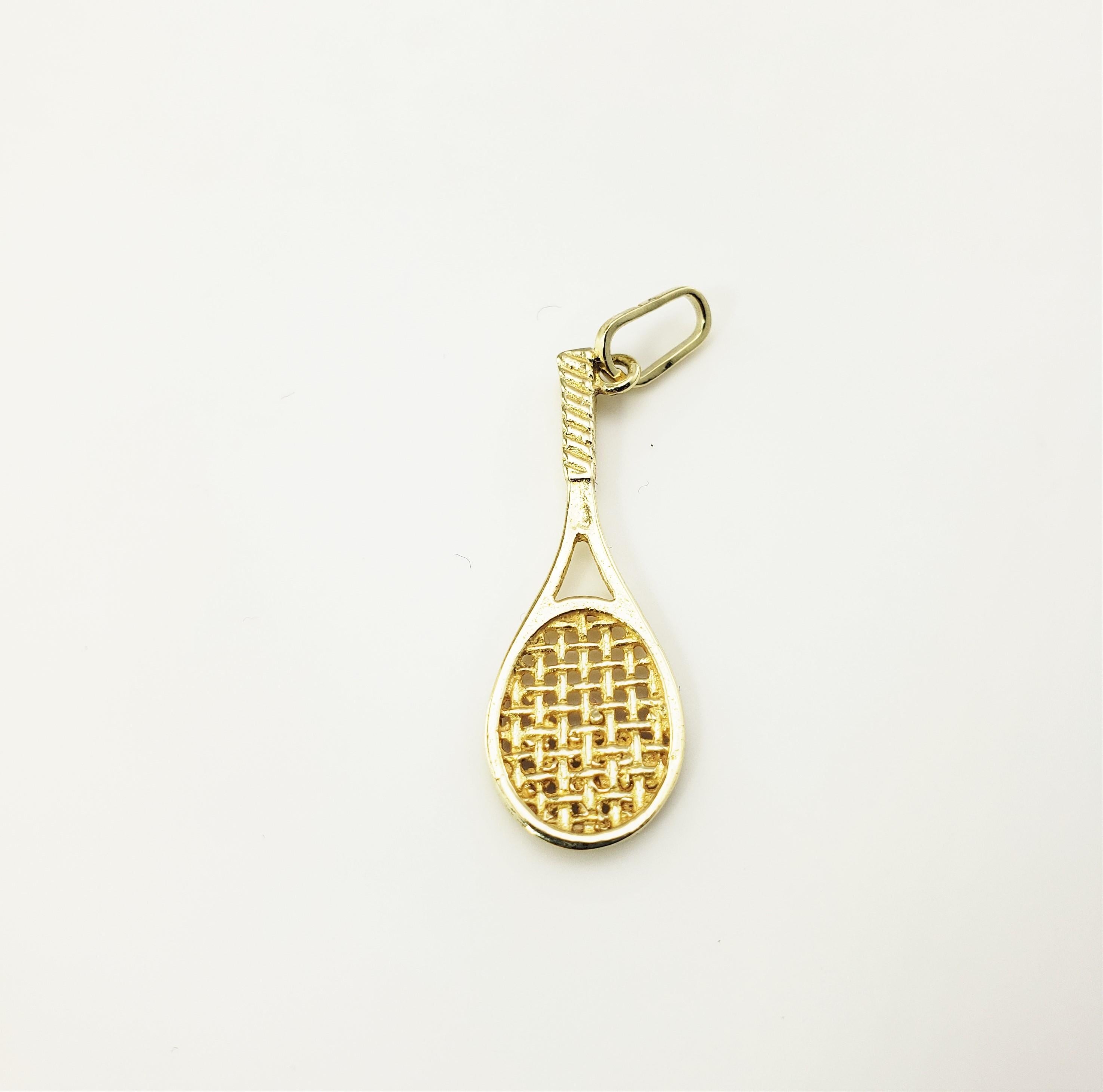 Women's or Men's 14 Karat Yellow Gold Tennis Racket Charm