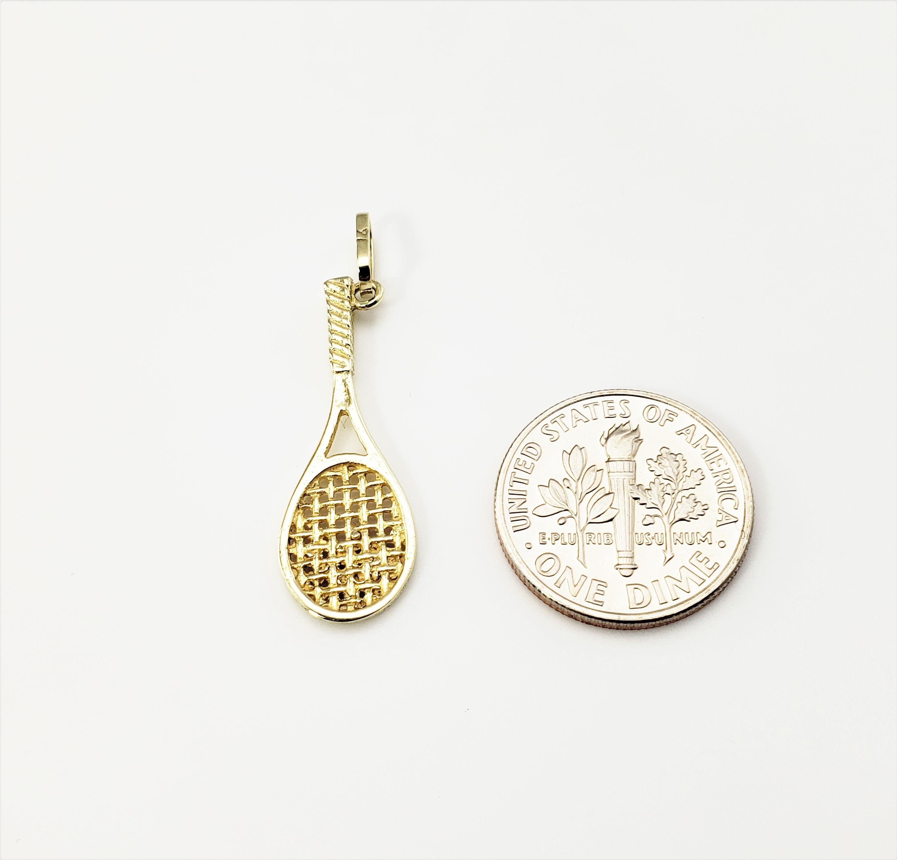 14 Karat Yellow Gold Tennis Racket Charm 2