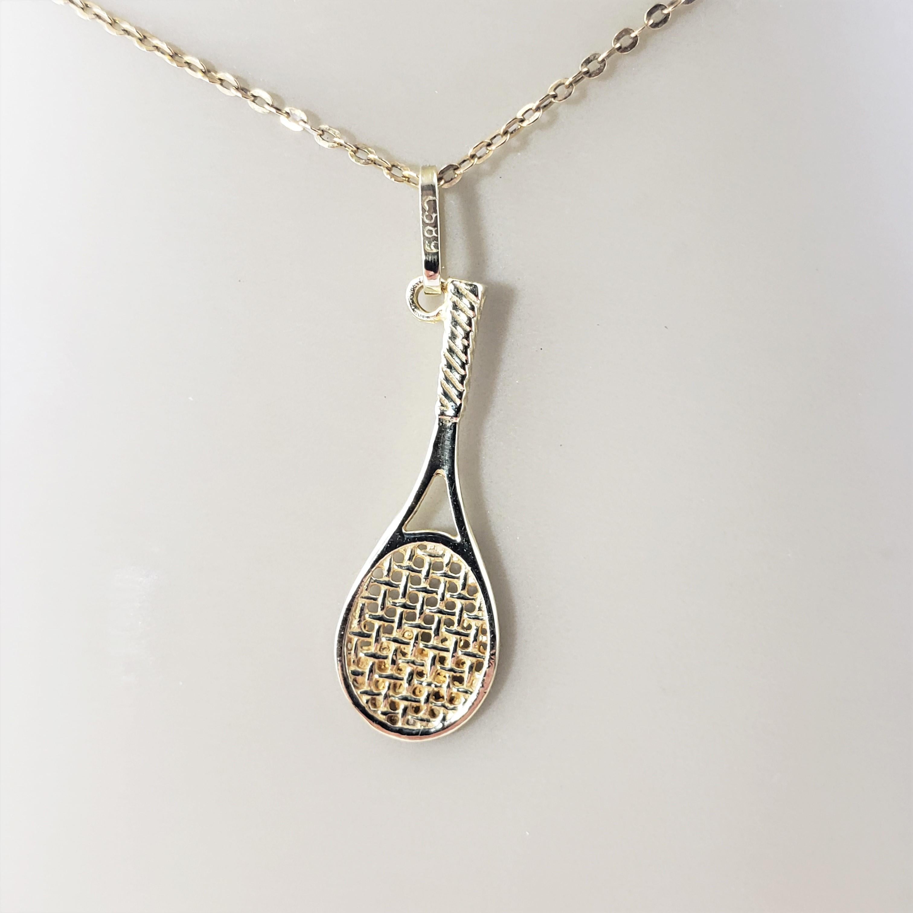 14 Karat Yellow Gold Tennis Racket Charm 4