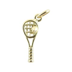 14 Karat Yellow Gold Tennis Racket Charm