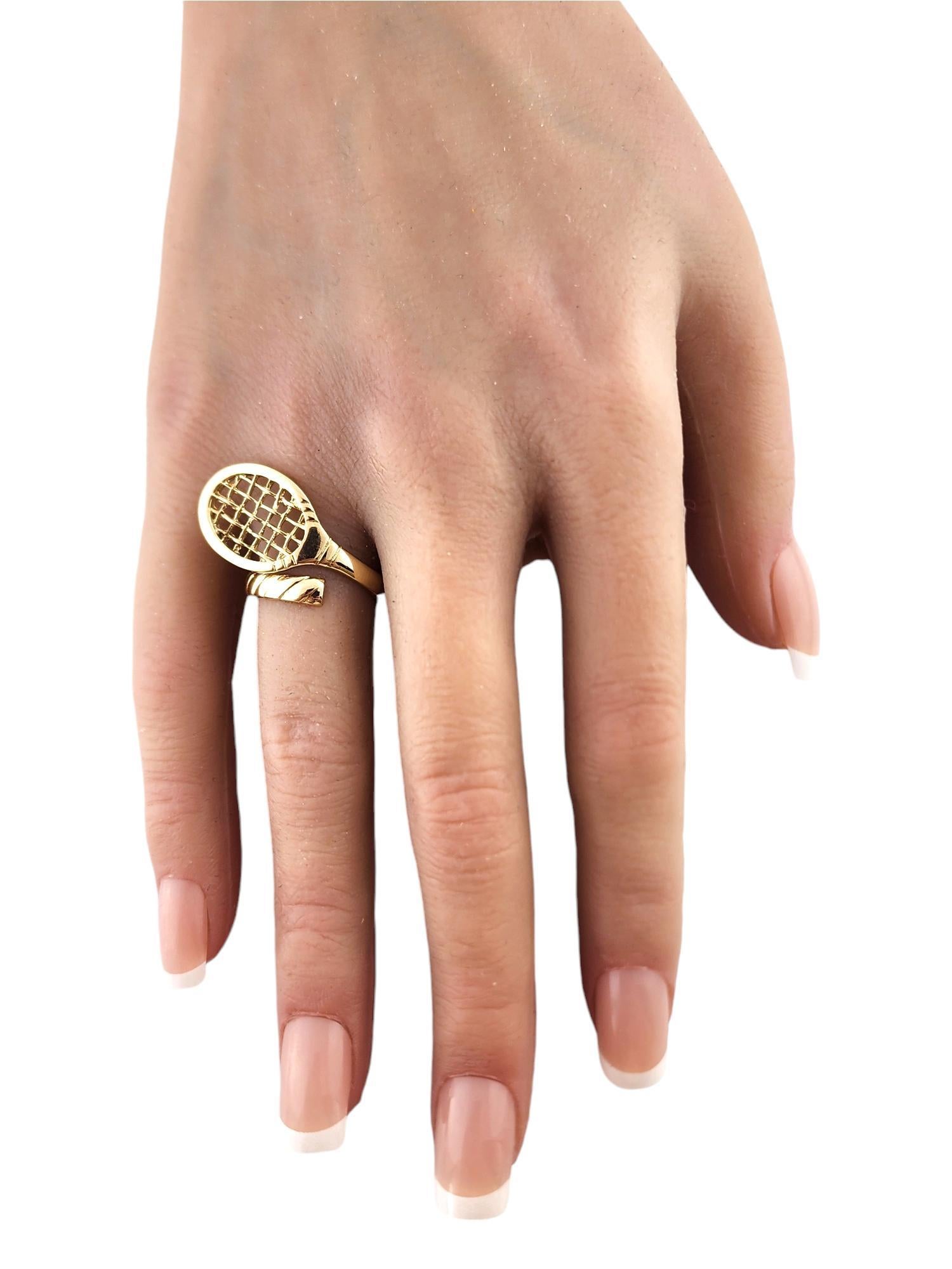 Anillo de raqueta de tenis de oro amarillo de 14 quilates talla 6 #19279 en venta 3