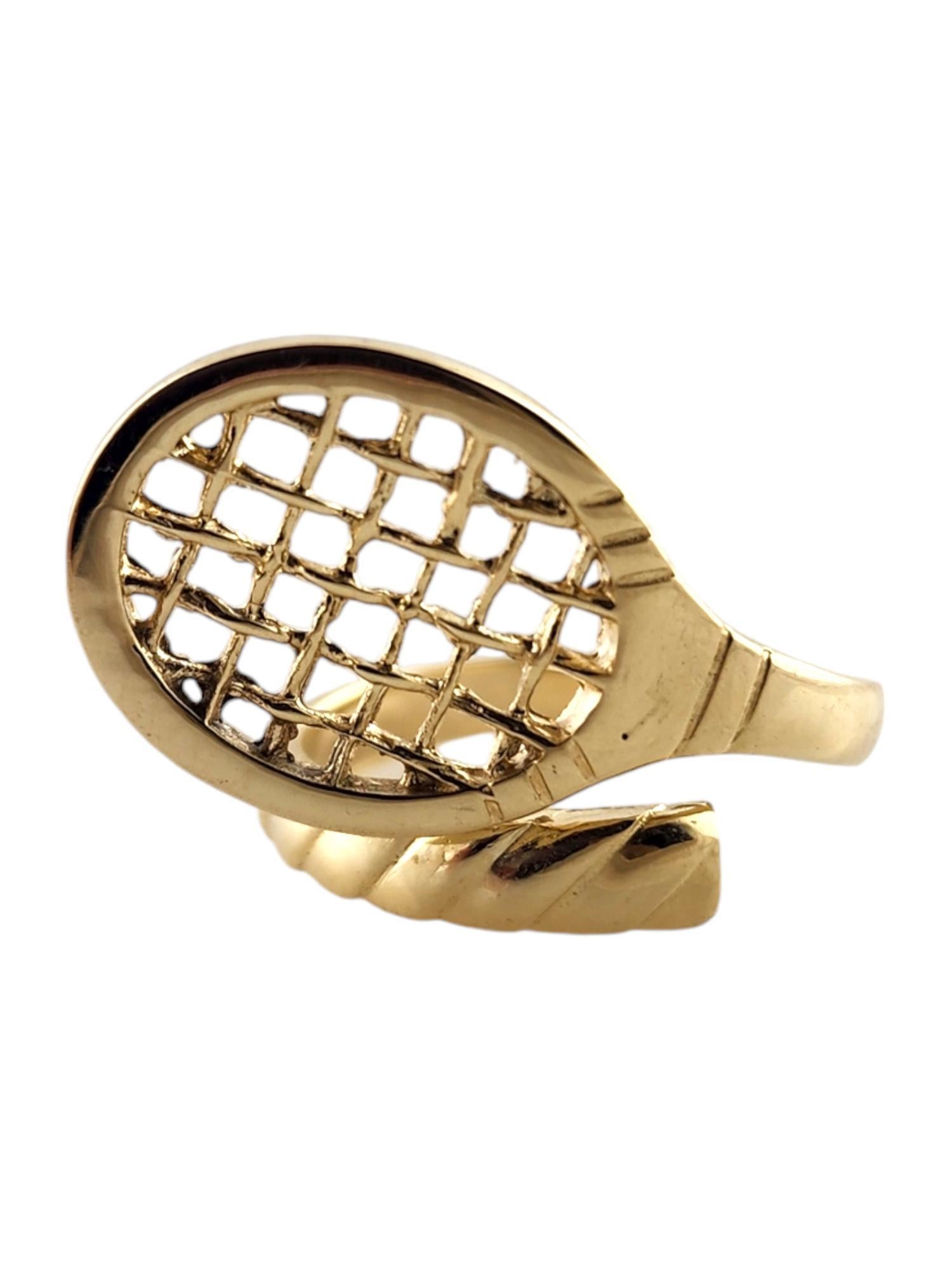 Anillo de raqueta de tenis de oro amarillo de 14 quilates talla 6 #19279 en venta