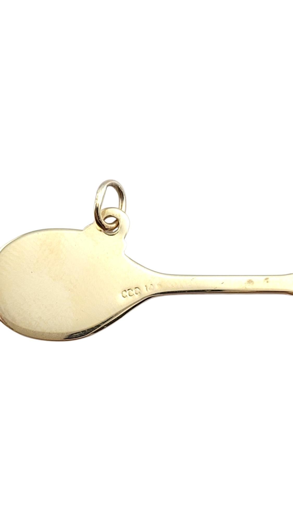14 Karat Yellow Gold Tennis Raquet Charm #22243 In Good Condition For Sale In Washington Depot, CT