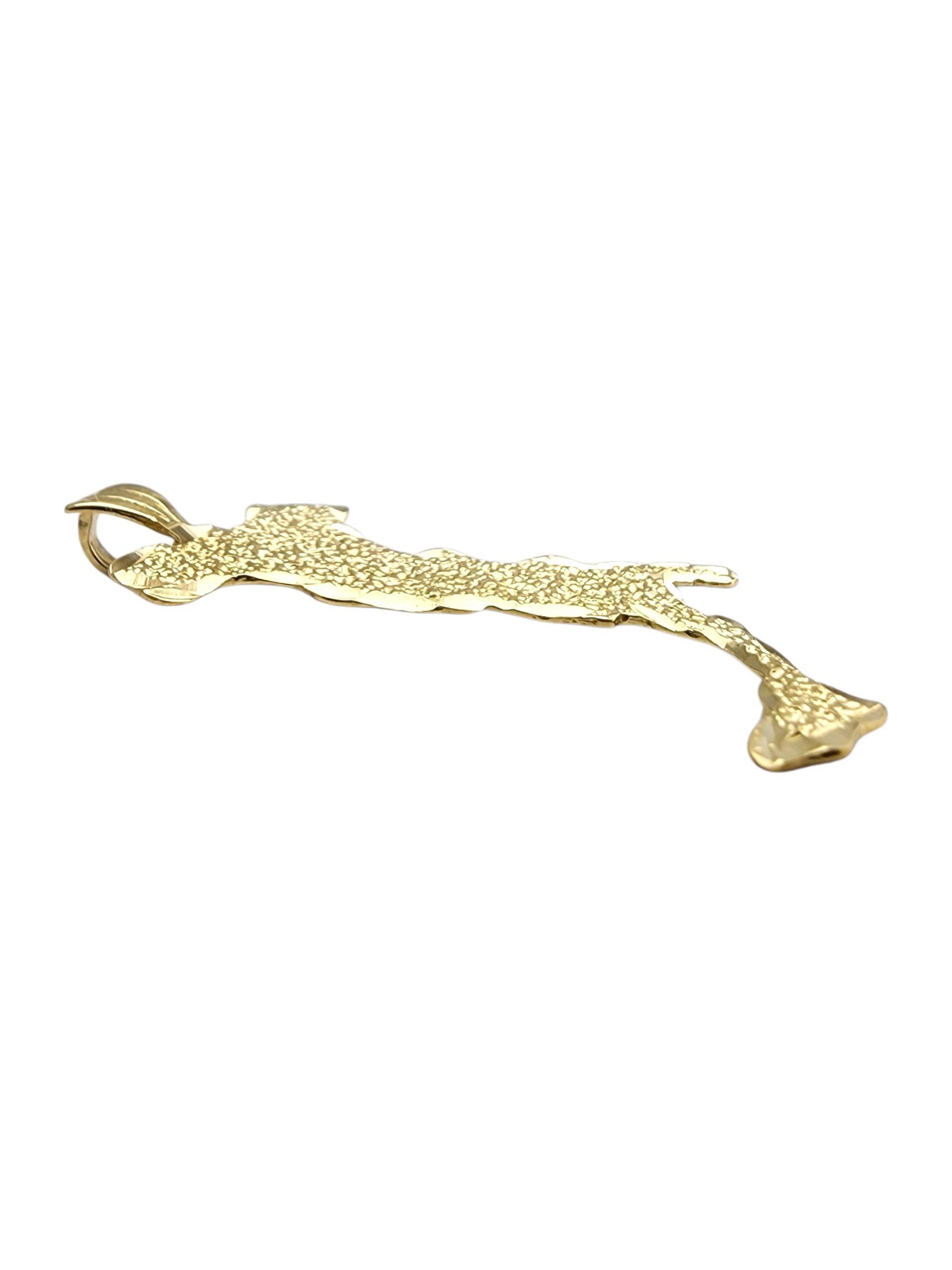 Colgante de oro amarillo de 14 quilates con textura País de Italia #23503 en Bueno estado para la venta en Washington Depot, CT