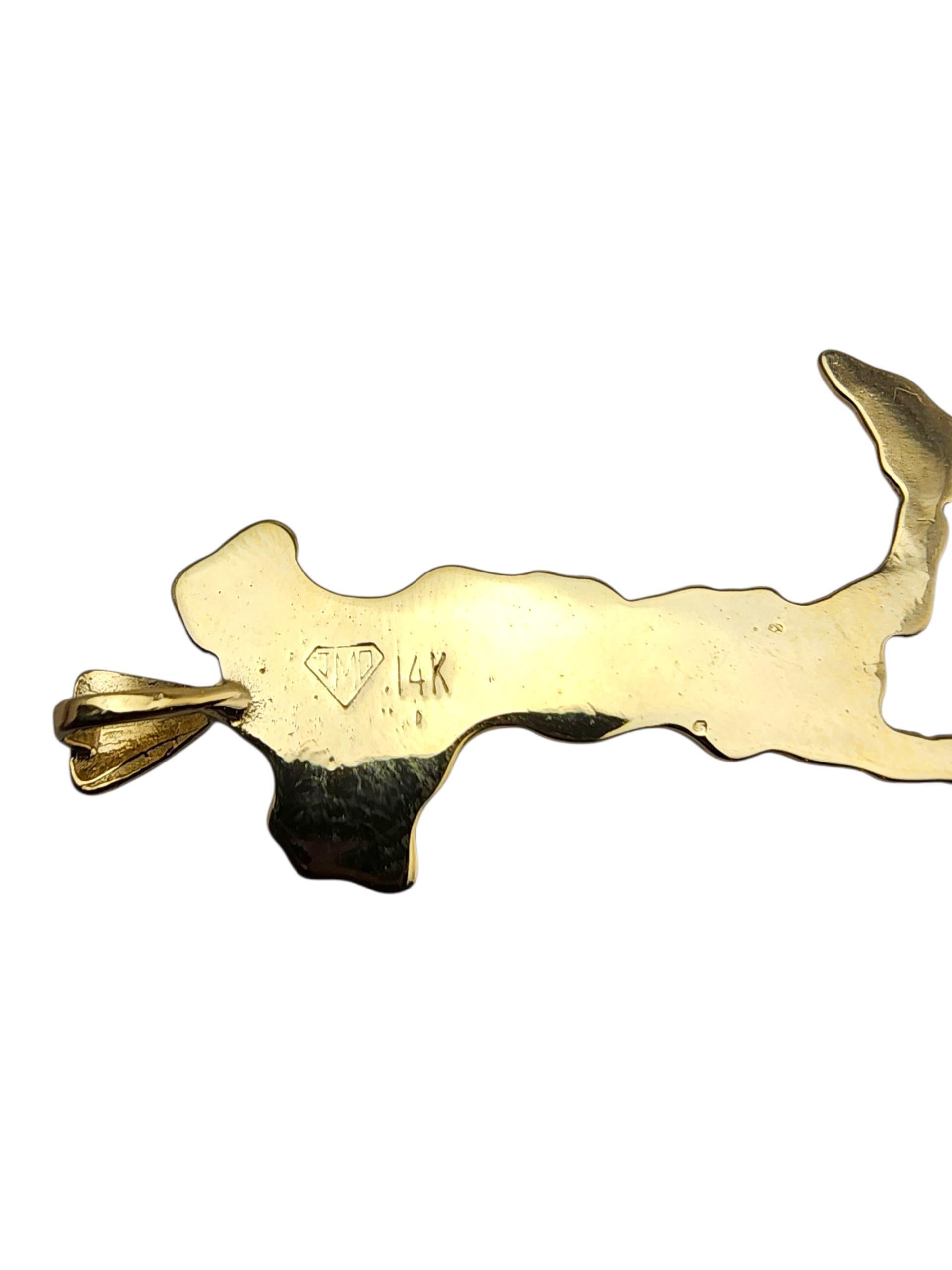 Colgante de oro amarillo de 14 quilates con textura País de Italia #23503 en venta 2