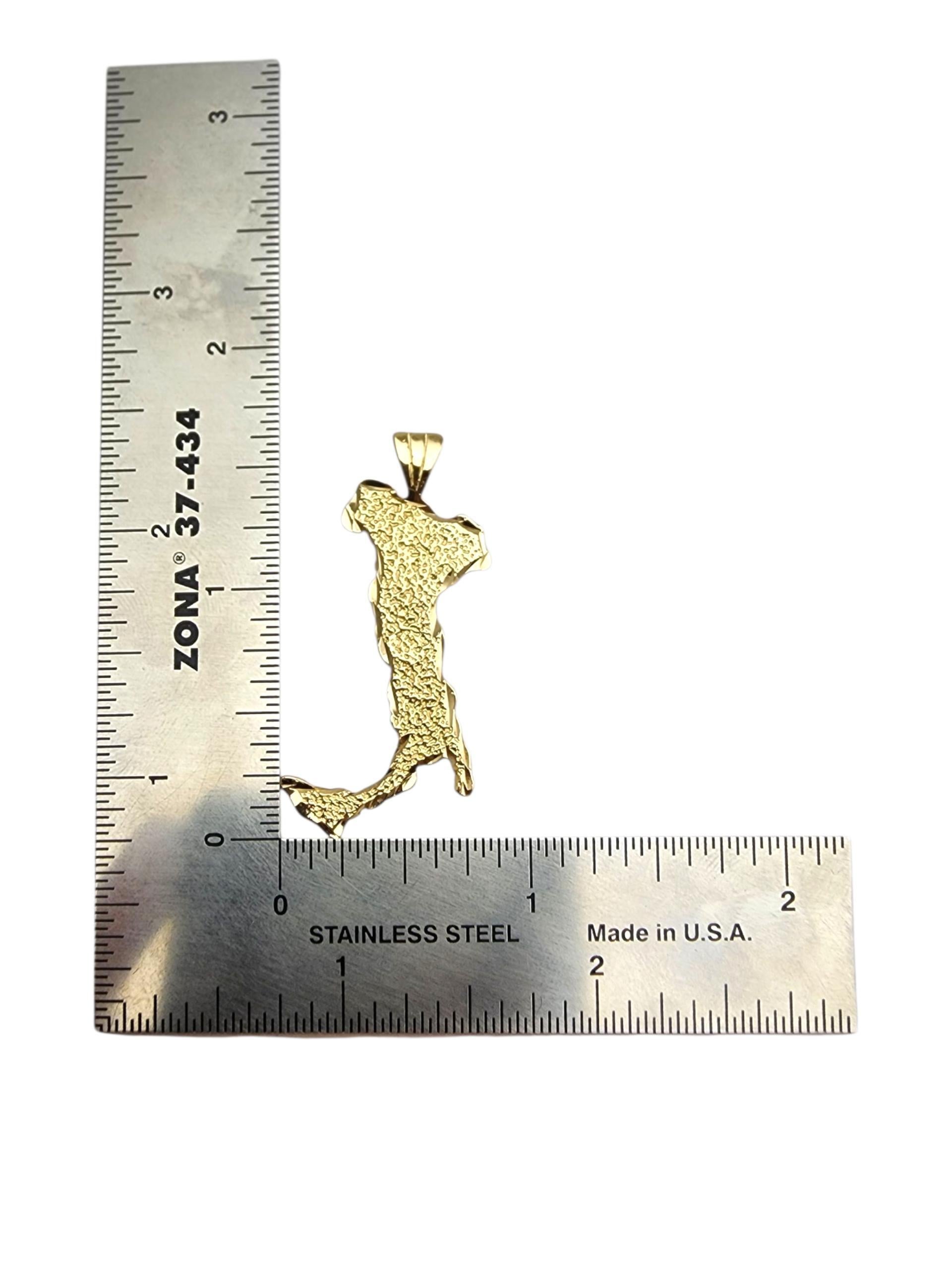 Colgante de oro amarillo de 14 quilates con textura País de Italia #23503 en venta 3