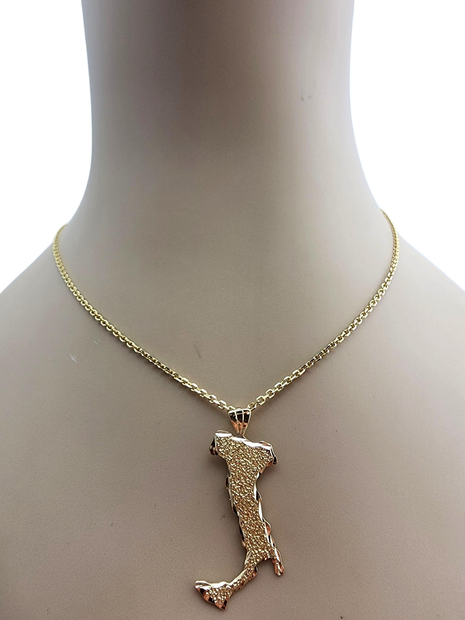 Colgante de oro amarillo de 14 quilates con textura País de Italia #23503 en venta 4