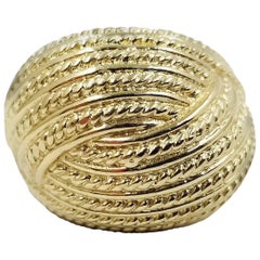 14 Karat Yellow Gold Textured Dome Ring
