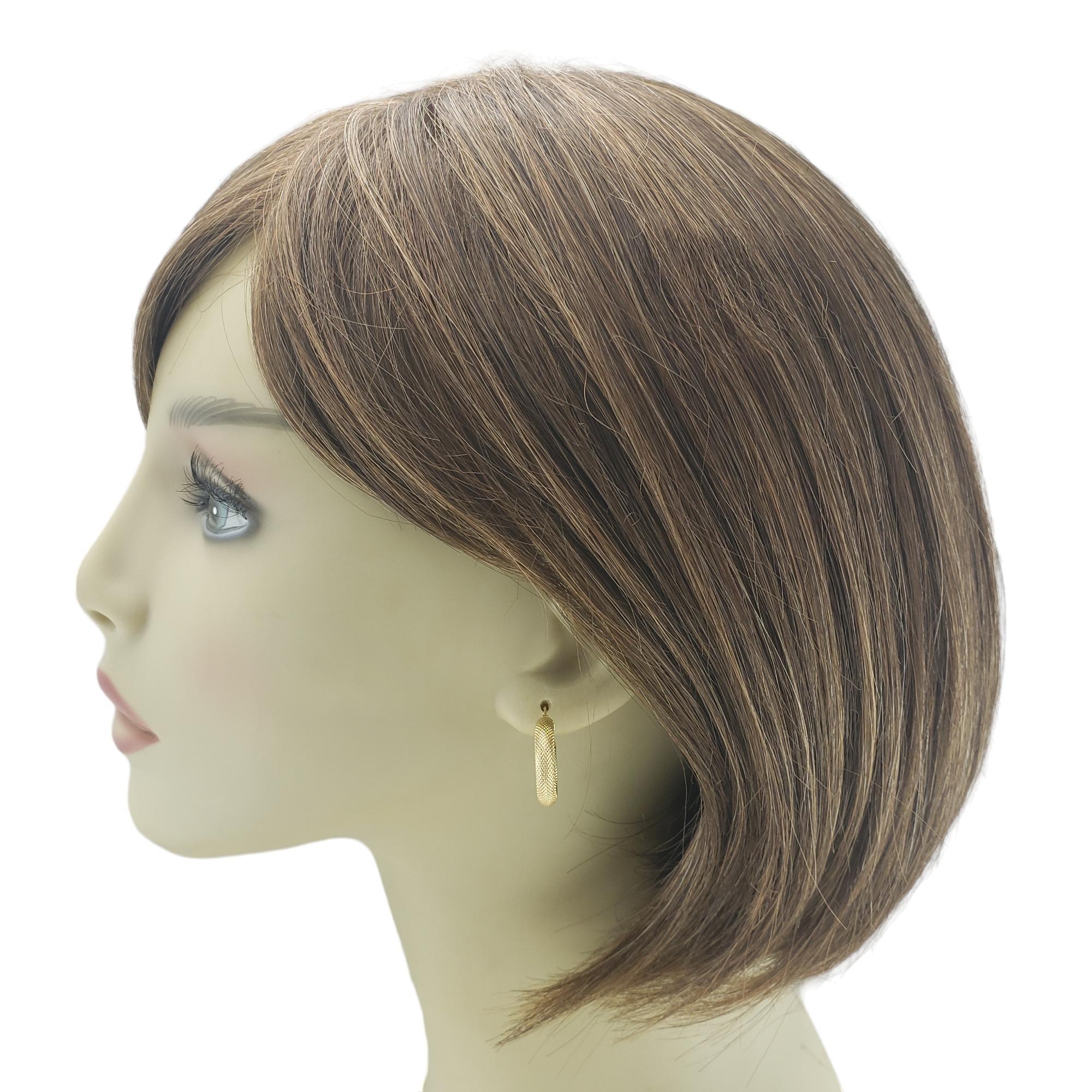 14 Karat Yellow Gold Textured Hoop Earrings #16030 For Sale 3