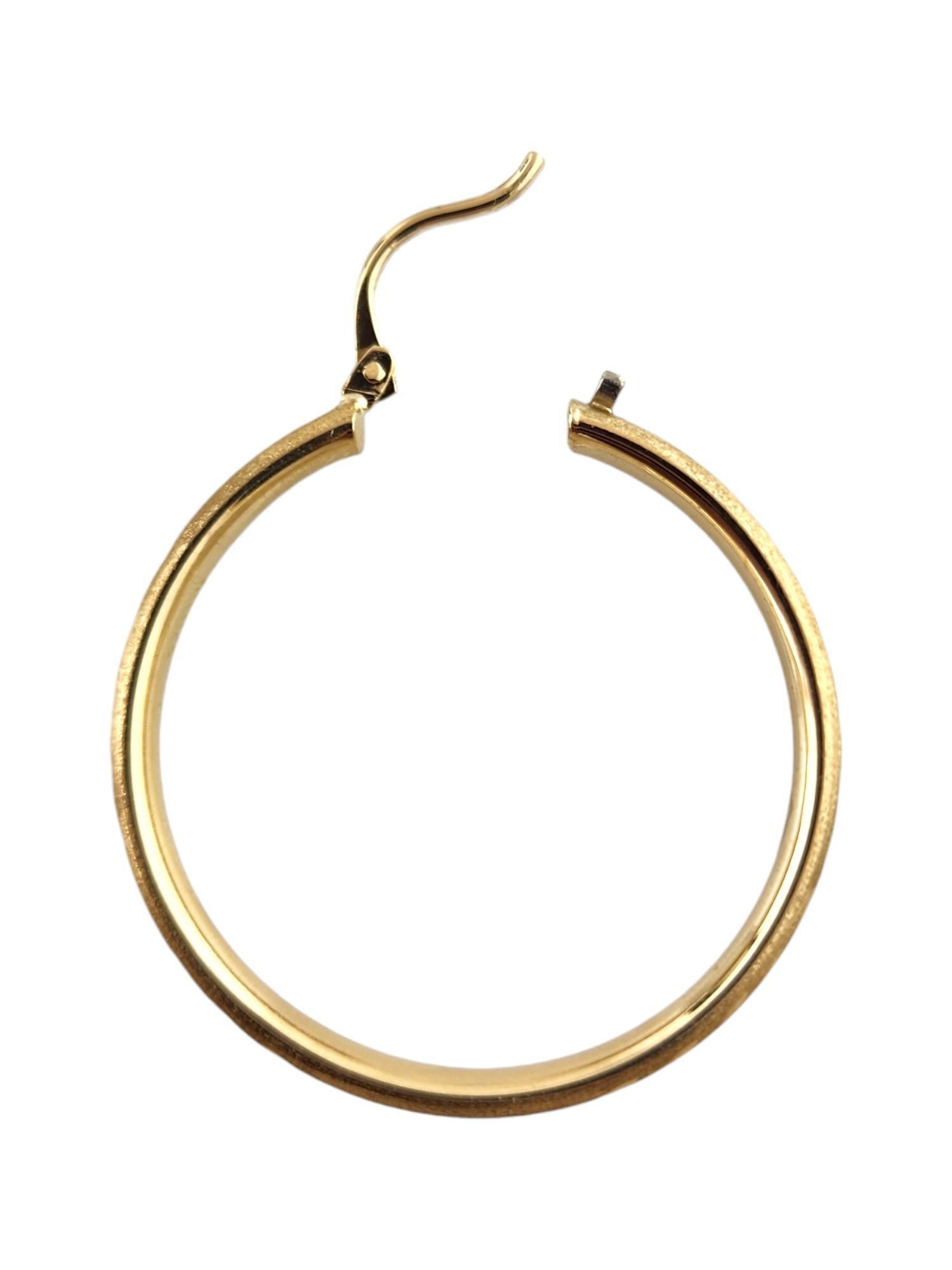 14 Karat Yellow Gold Textured Hoop Earrings #18906 For Sale 2