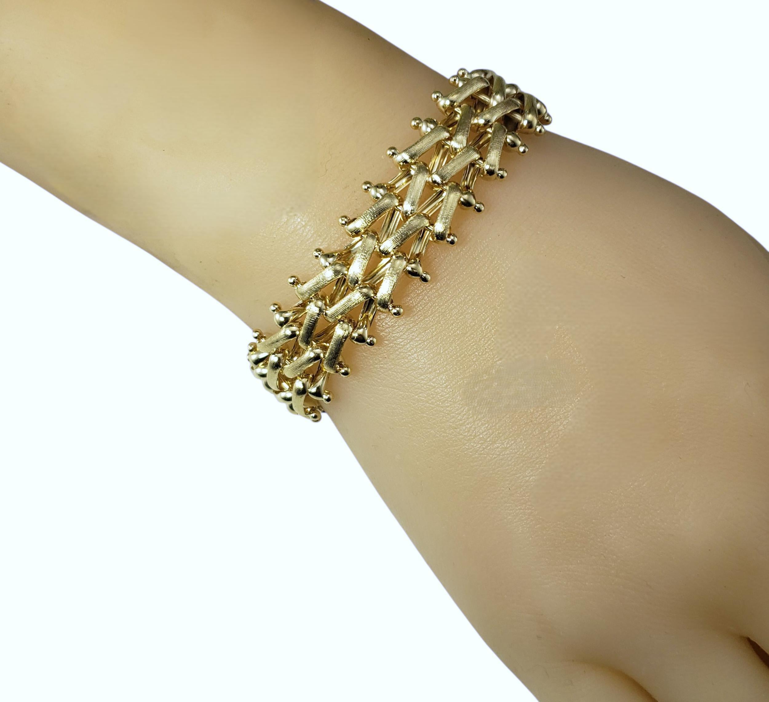 De las mujeres Pulsera de eslabones texturizados de oro amarillo de 14 quilates #22280 en venta