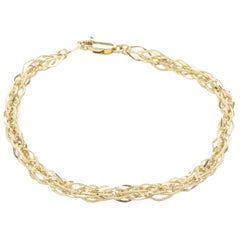 14 Karat Yellow Gold Textured Weave Bracelet