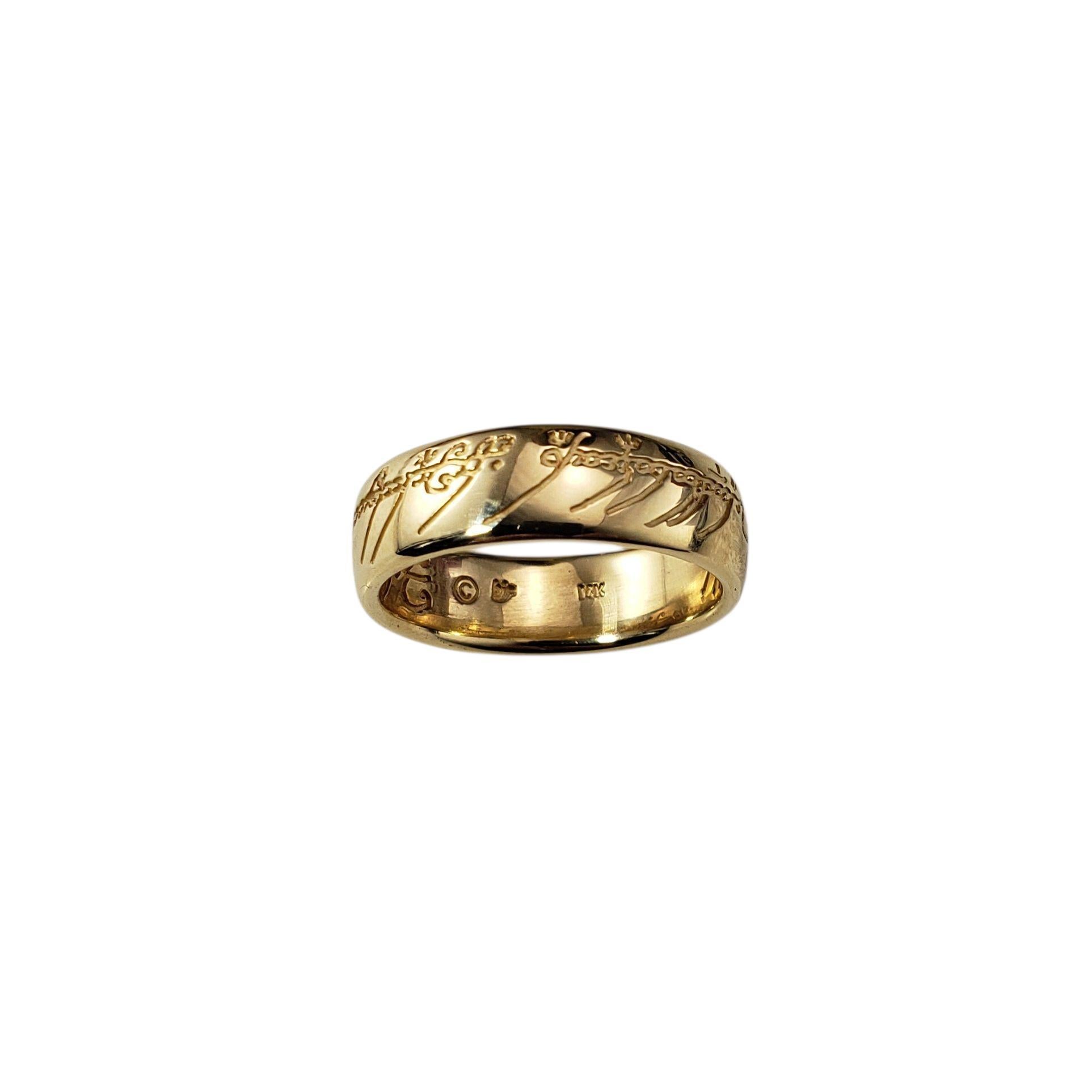 14 Karat Yellow Gold "The One" Ring Lord of the Rings Band Size 9 #21845