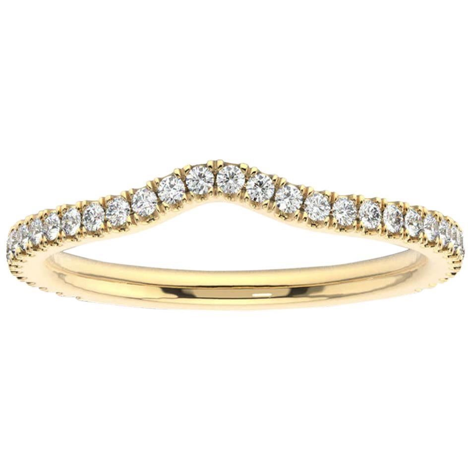 14 Karat Yellow Gold Thelma Curve Diamond Ring '1/2 Carat' For Sale