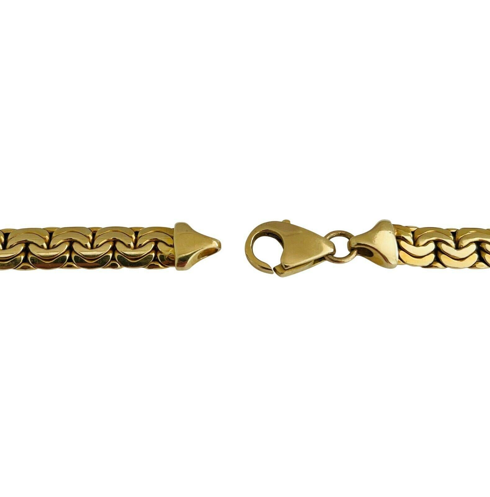 14 Karat Yellow Gold Thick Graduated Fancy Curb Link Chain Necklace Italy 2