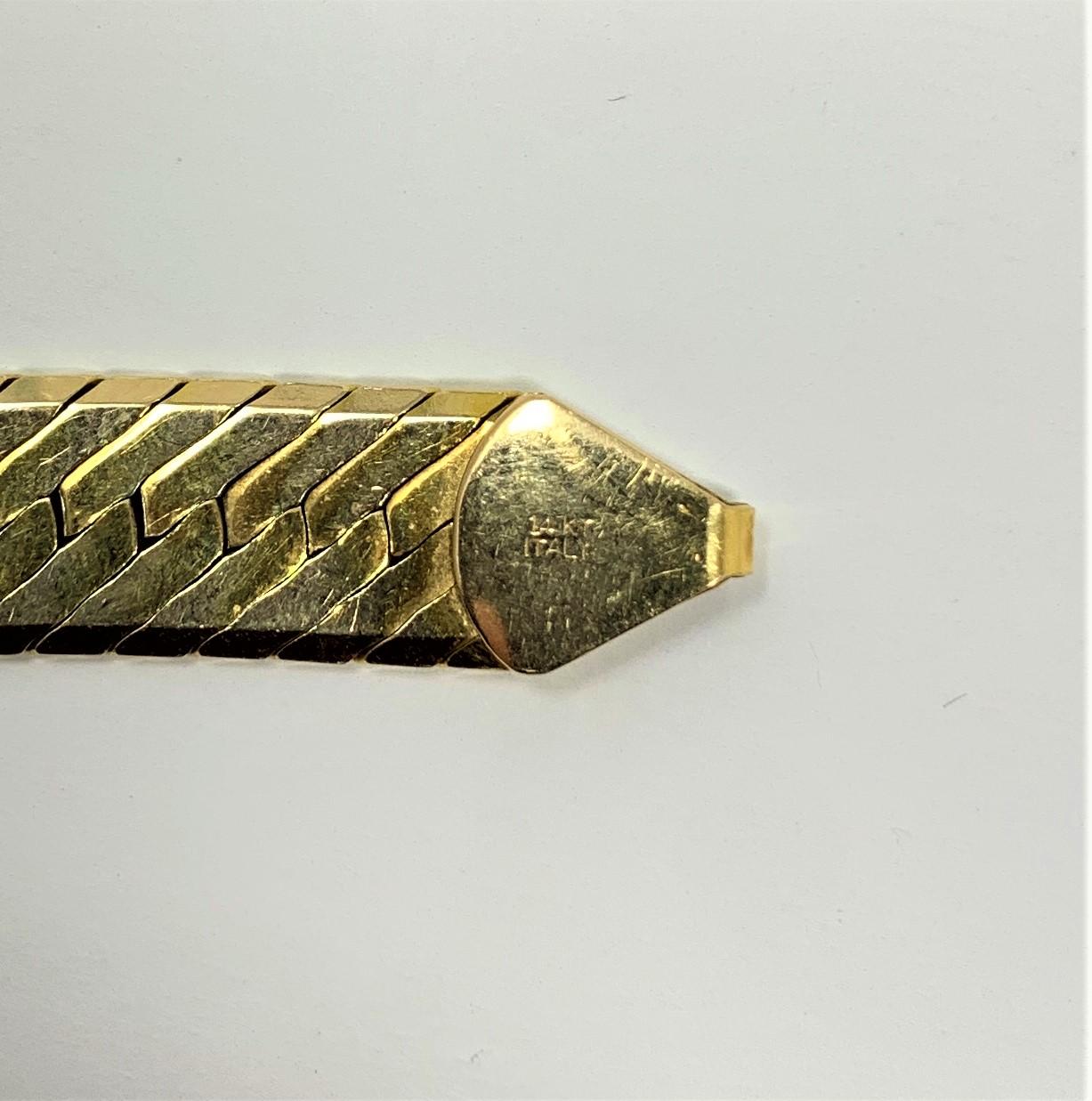 14 Karat Yellow Gold Thick Herringbone Link Bracelet 3