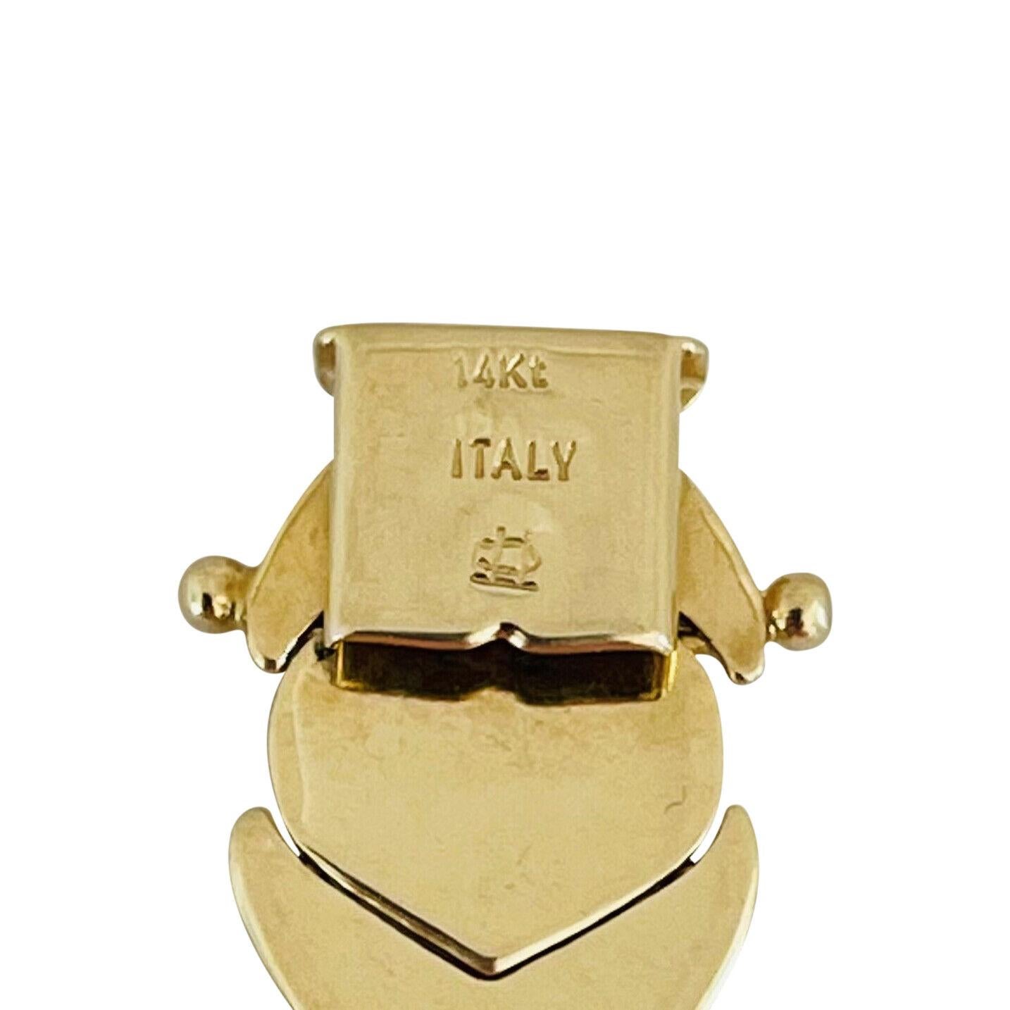 14 Karat Yellow Gold Thick Hugs & Kisses XO Link Bracelet Italy In Good Condition In Guilford, CT