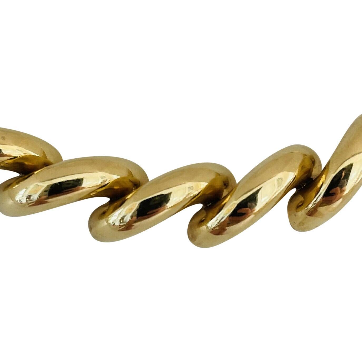 14 Karat Gelbgold Dicke Macaroni San Marco Gliederhalskette, Italien im Zustand „Gut“ in Guilford, CT