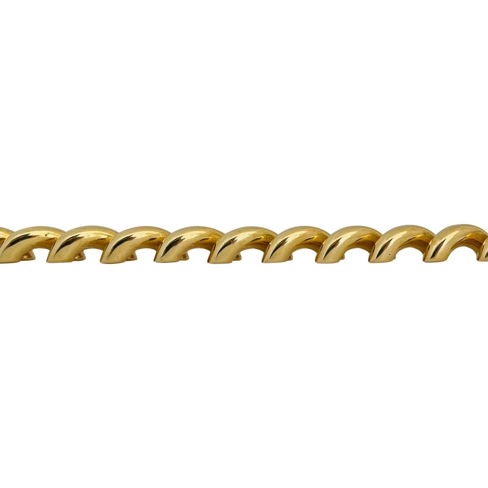 14 Karat Gelbgold Dicke Macaroni San Marco Gliederhalskette, Italien für Damen oder Herren
