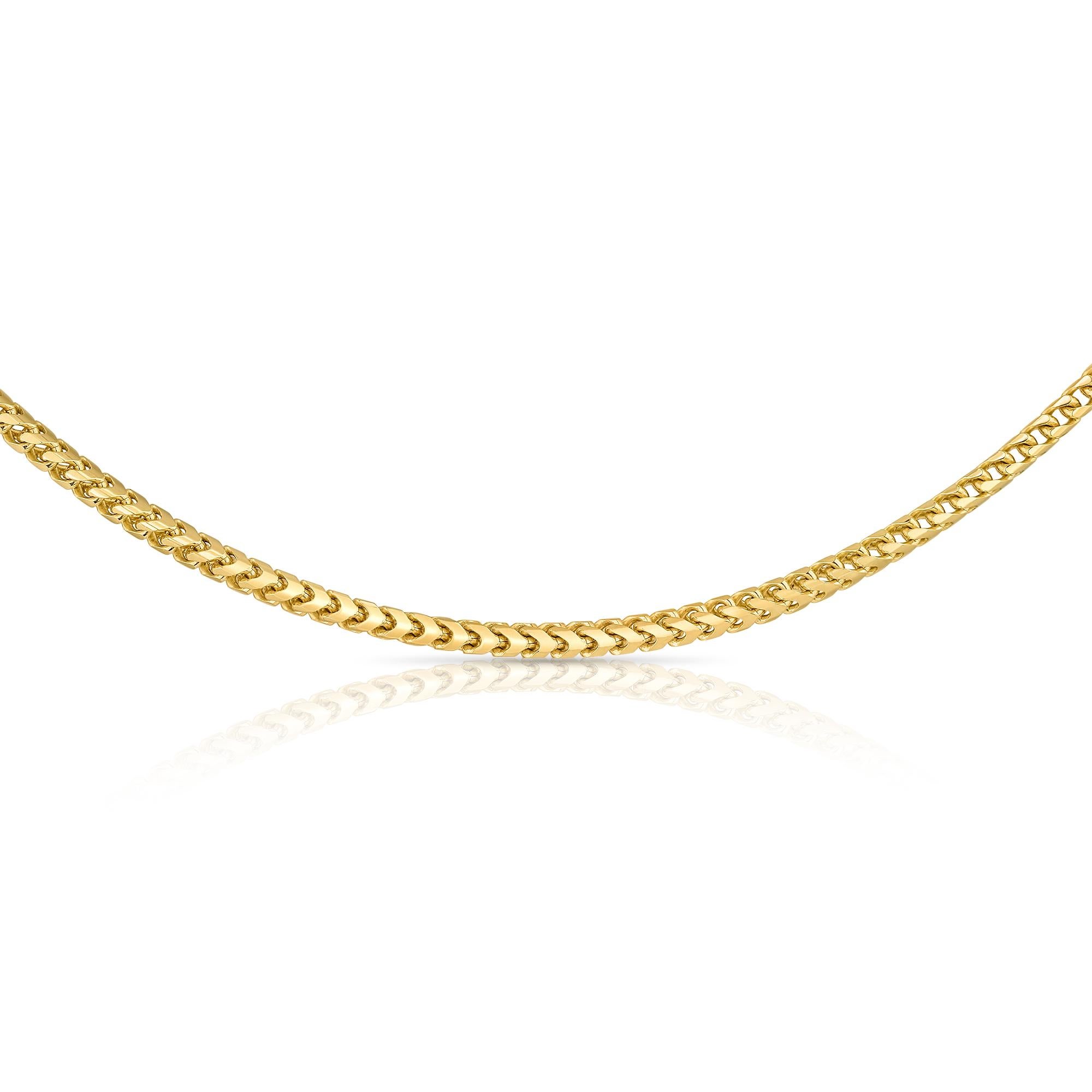14 Karat Gelbgold Dickes Minimalistisches Rombo Kette Halskette 50cm -  Shlomit Rogel

Eine dicke Rombo-Kette aus massivem 14-karätigem Gold mit viel Stil, Eleganz und Schönheit. Diese moderne Kette mag in ihrem Stil minimalistisch sein, aber sie