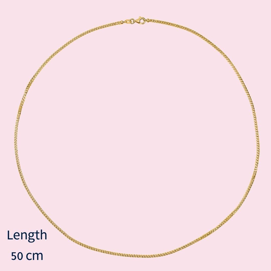 14 Karat Gelbgold Dicke minimalistische Rombo-Halskette, Shlomit Rogel Damen im Angebot