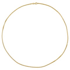 14 Karat Gelbgold Dicke minimalistische Rombo-Halskette, Shlomit Rogel