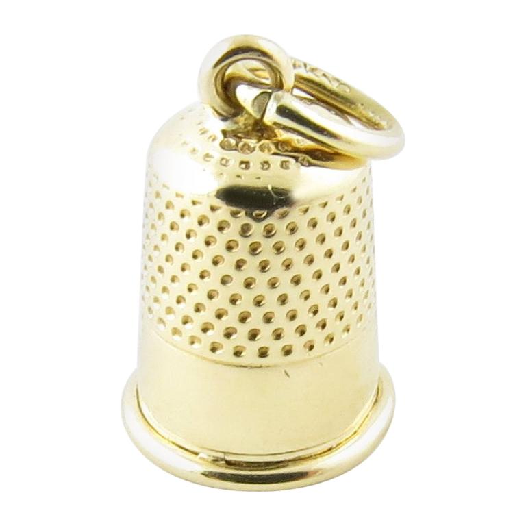 14 Karat Yellow Gold Thimble Charm at 1stDibs