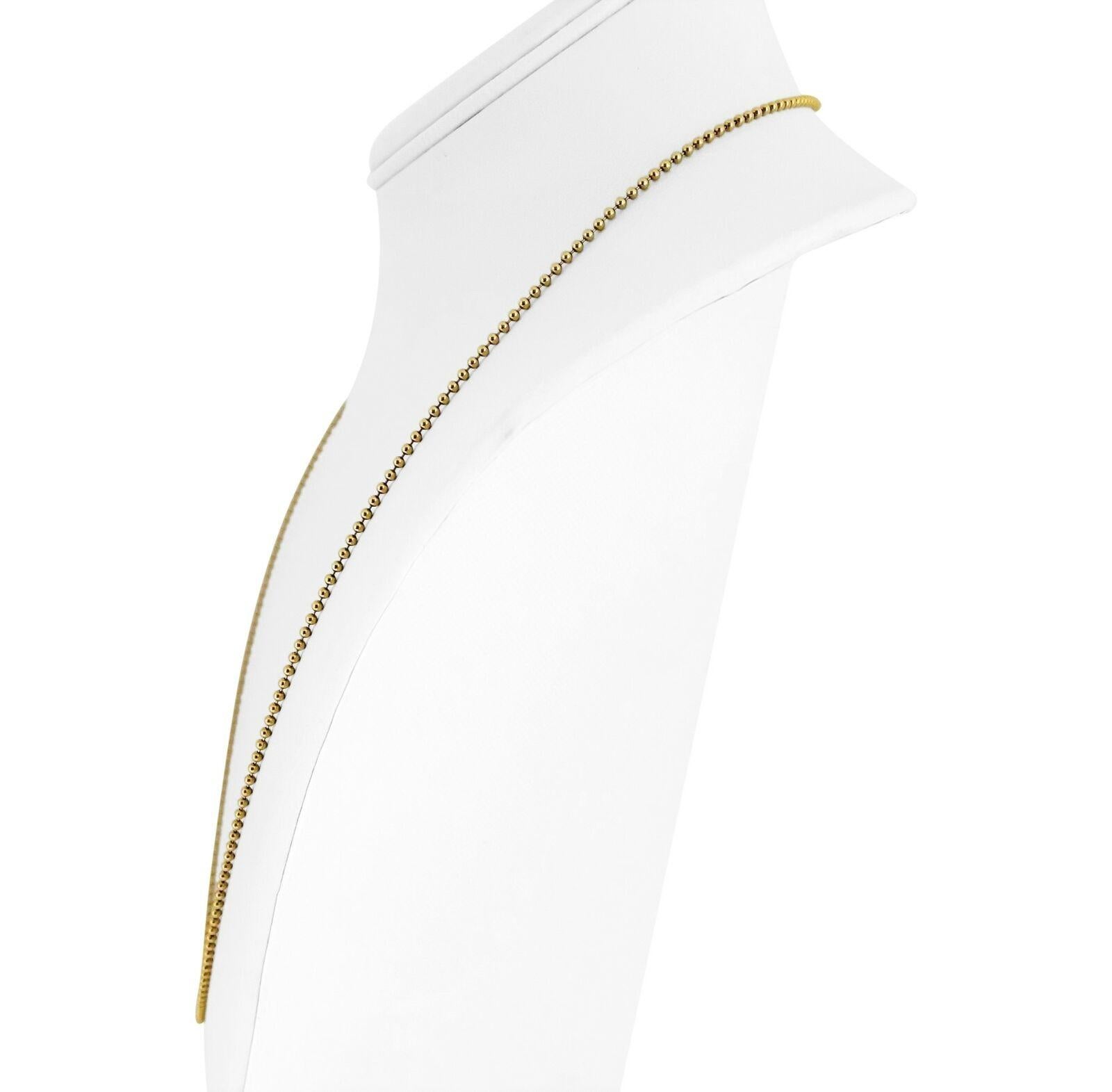 14k Gelbgold 6.3g dünne 1.8mm Kugel Perlen Gliederkette Halskette Italien 24