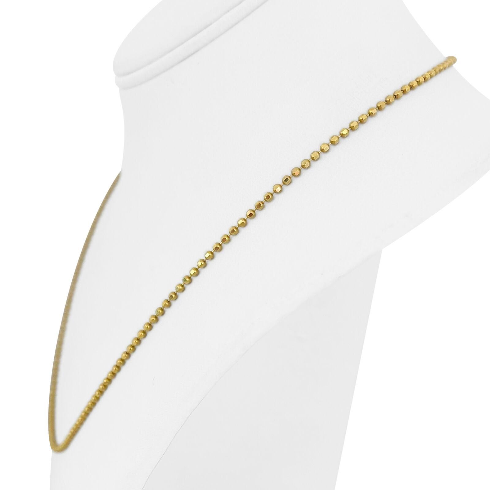 14k Yellow Gold 6.3g Thin 2mm Ball Bead Link Chain Necklace Italy 20