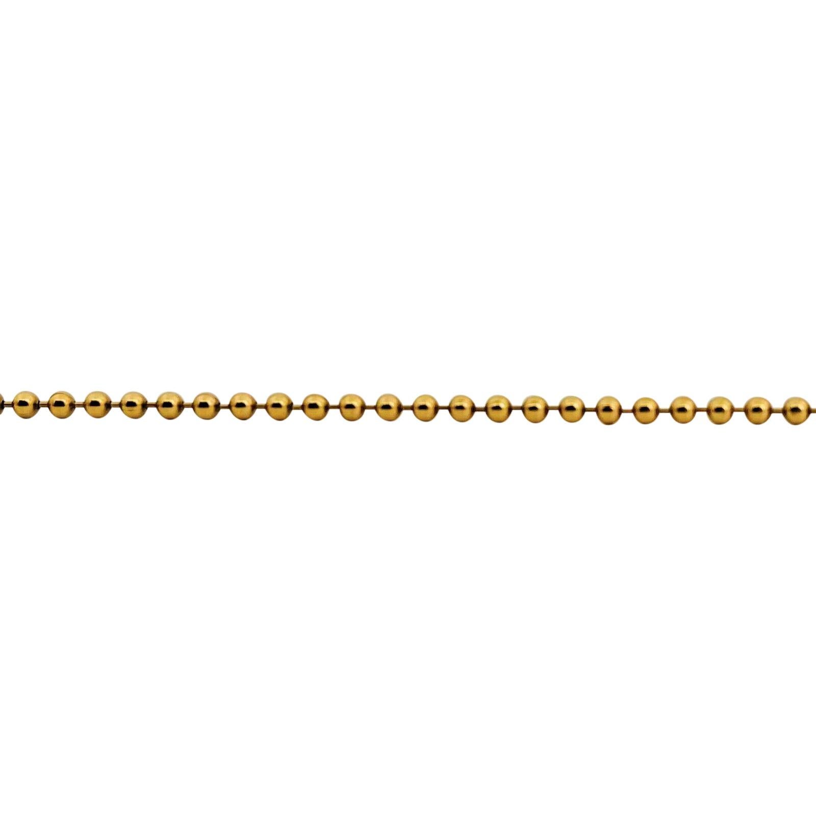 14 Karat Gelbgold dünne Kugelperlenkette Halskette Italien für Damen oder Herren