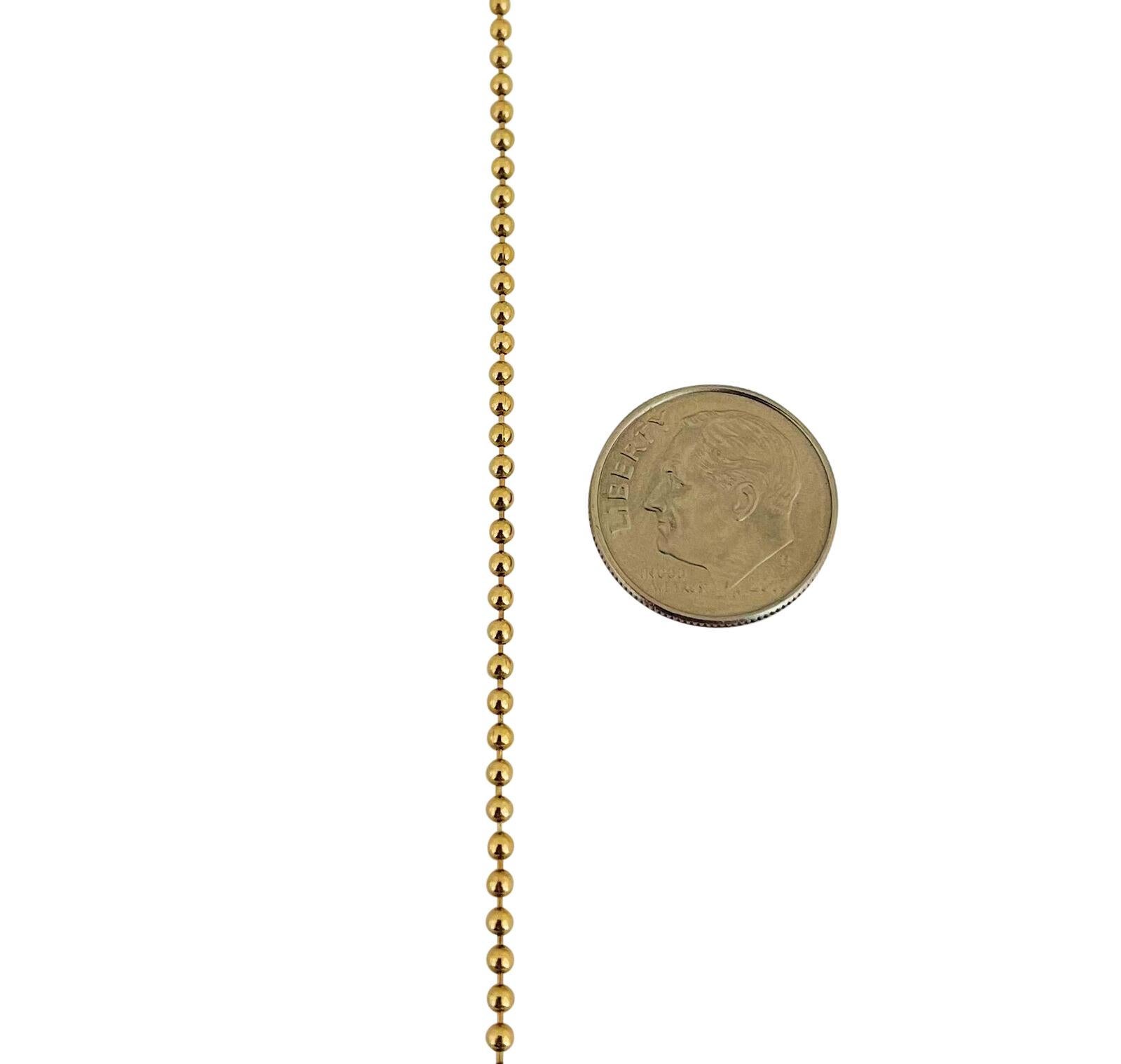 14 Karat Gelbgold dünne Kugelperlenkette Halskette Italien 1
