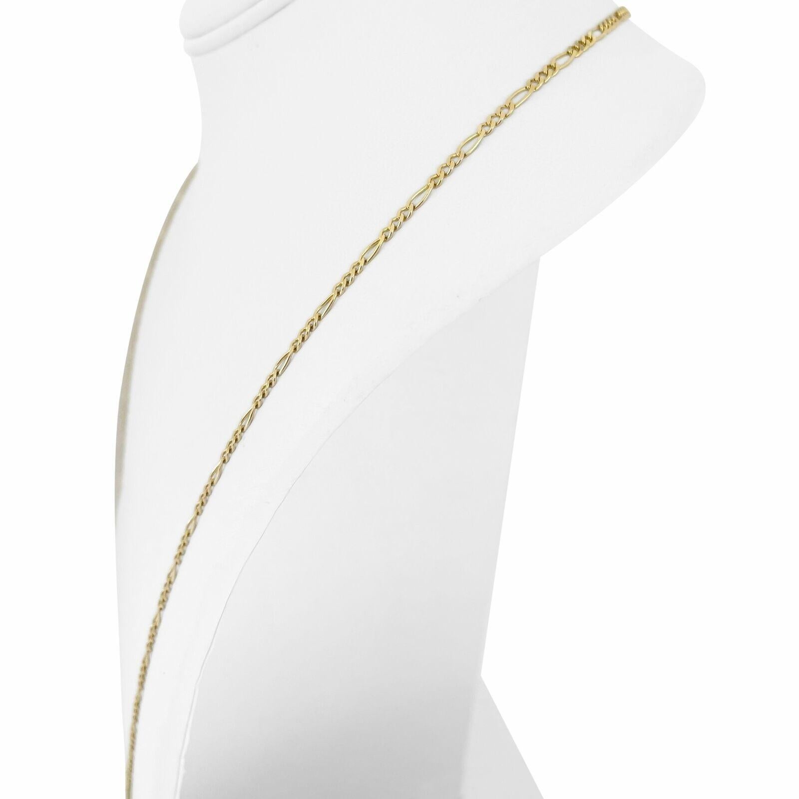 14k Yellow Gold 7.2g Thin 2.5mm Figaro Link Chain Necklace 25