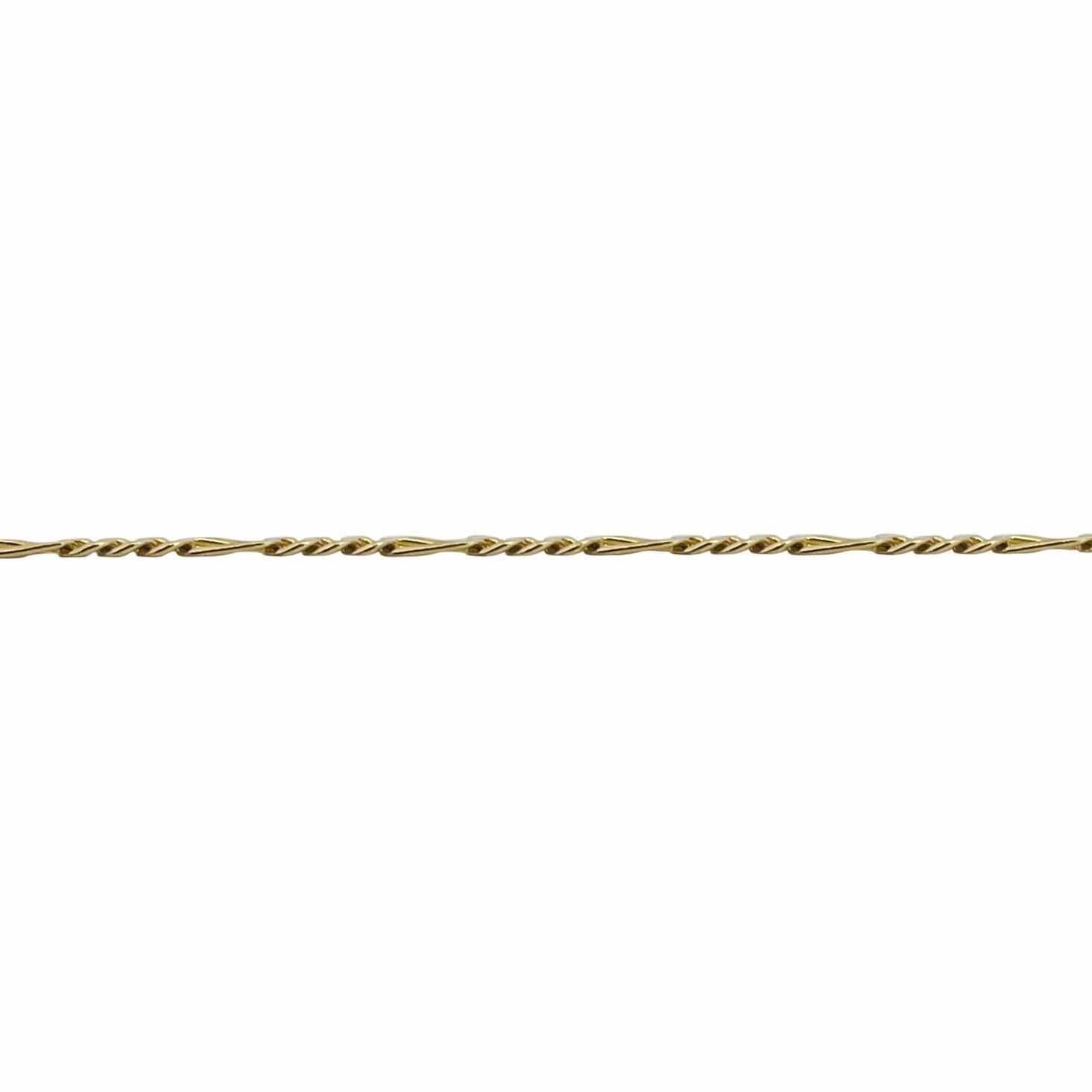 Women's or Men's 14 Karat Yellow Gold Thin Figaro Link Chain Necklace