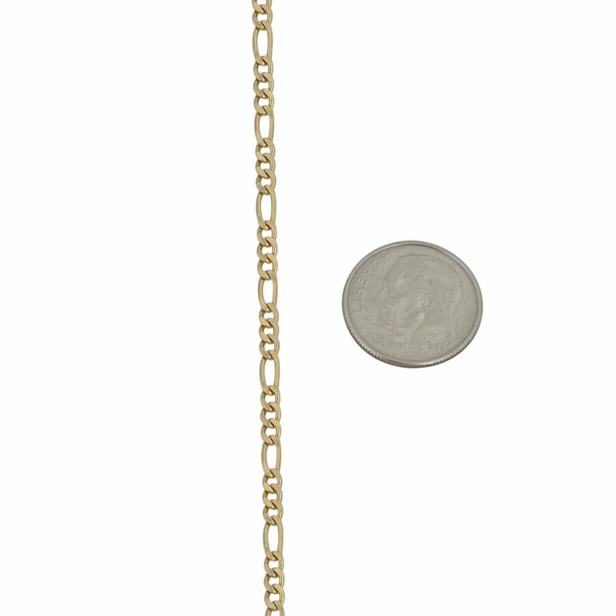 14 Karat Yellow Gold Thin Figaro Link Chain Necklace 1