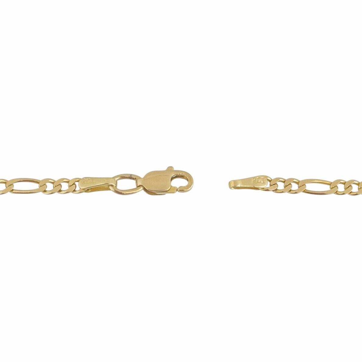 14 Karat Yellow Gold Thin Figaro Link Chain Necklace 2