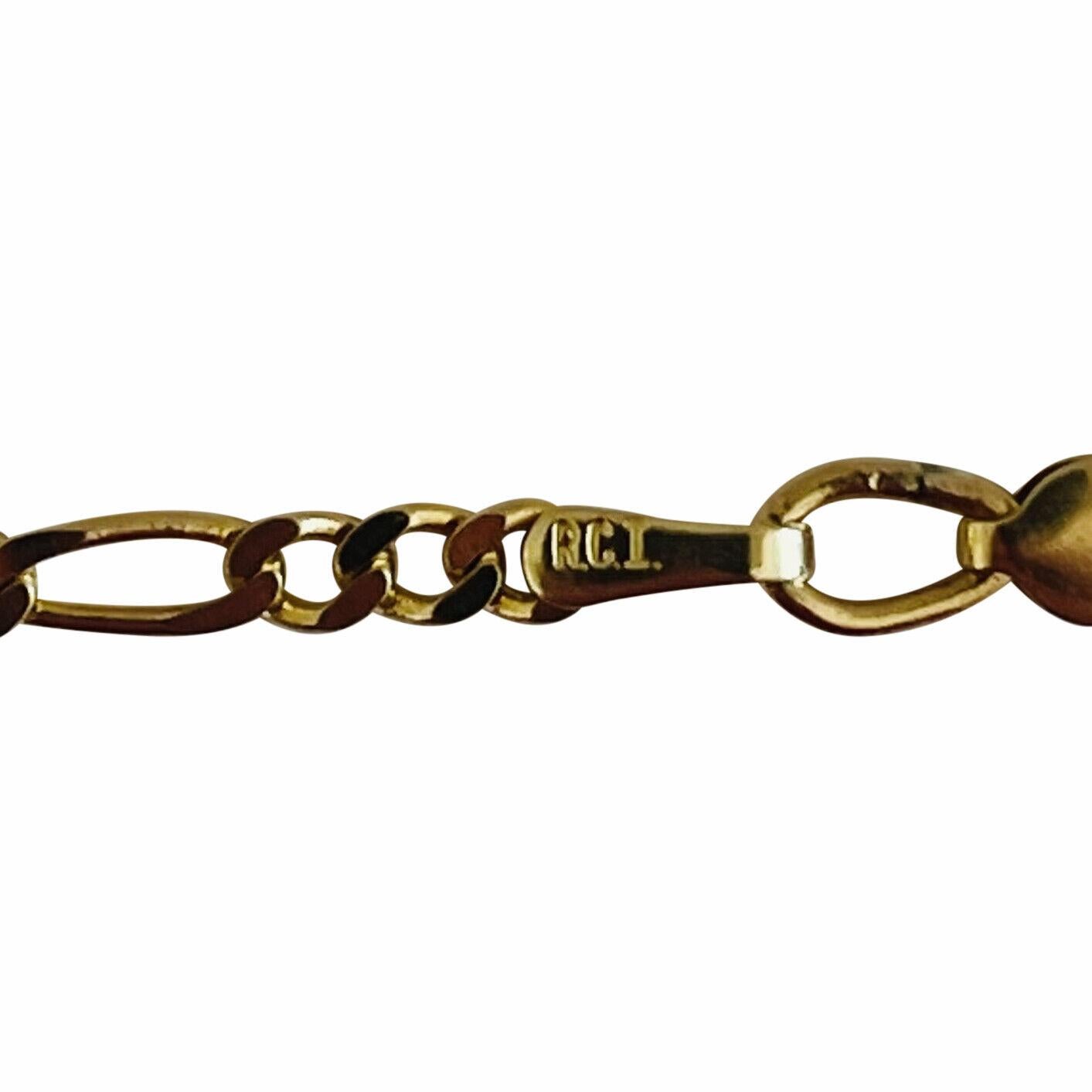 14 Karat Yellow Gold Thin Figaro Link Chain Necklace 3