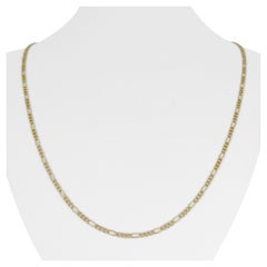 14 Karat Yellow Gold Thin Figaro Link Chain Necklace