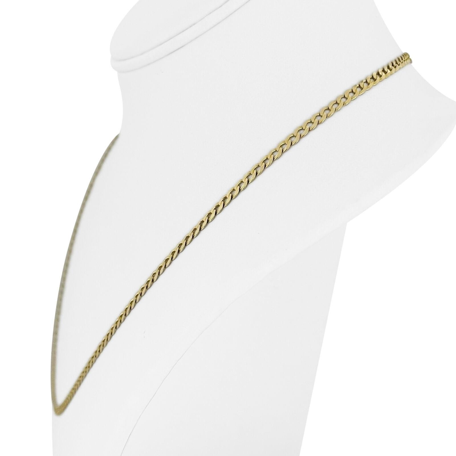 Collier en or jaune 14k, 8.4g, chaîne à maillons fins de 3mm, 20.5