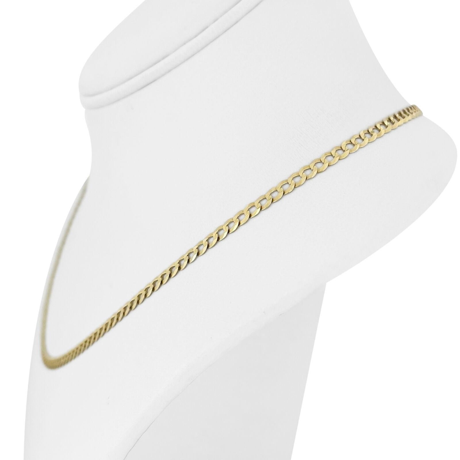 14k Yellow Gold 6.6g Thin Flat 3.5mm Curb Link Chain Necklace 18