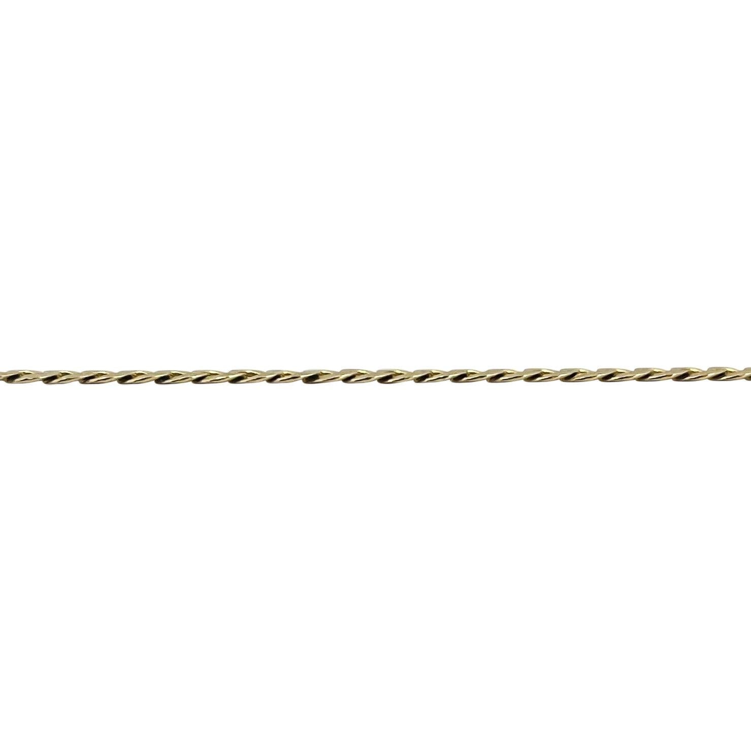 Women's 14 Karat Yellow Gold Thin Flat Curb Link Chain Necklace For Sale