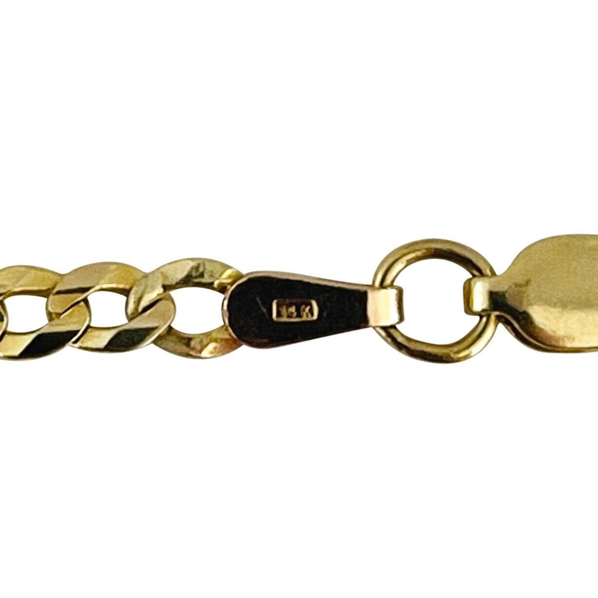 14 Karat Yellow Gold Thin Flat Curb Link Chain Necklace 2