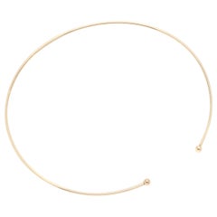 14 Karat Yellow Gold Thin Flexible Choker Necklace