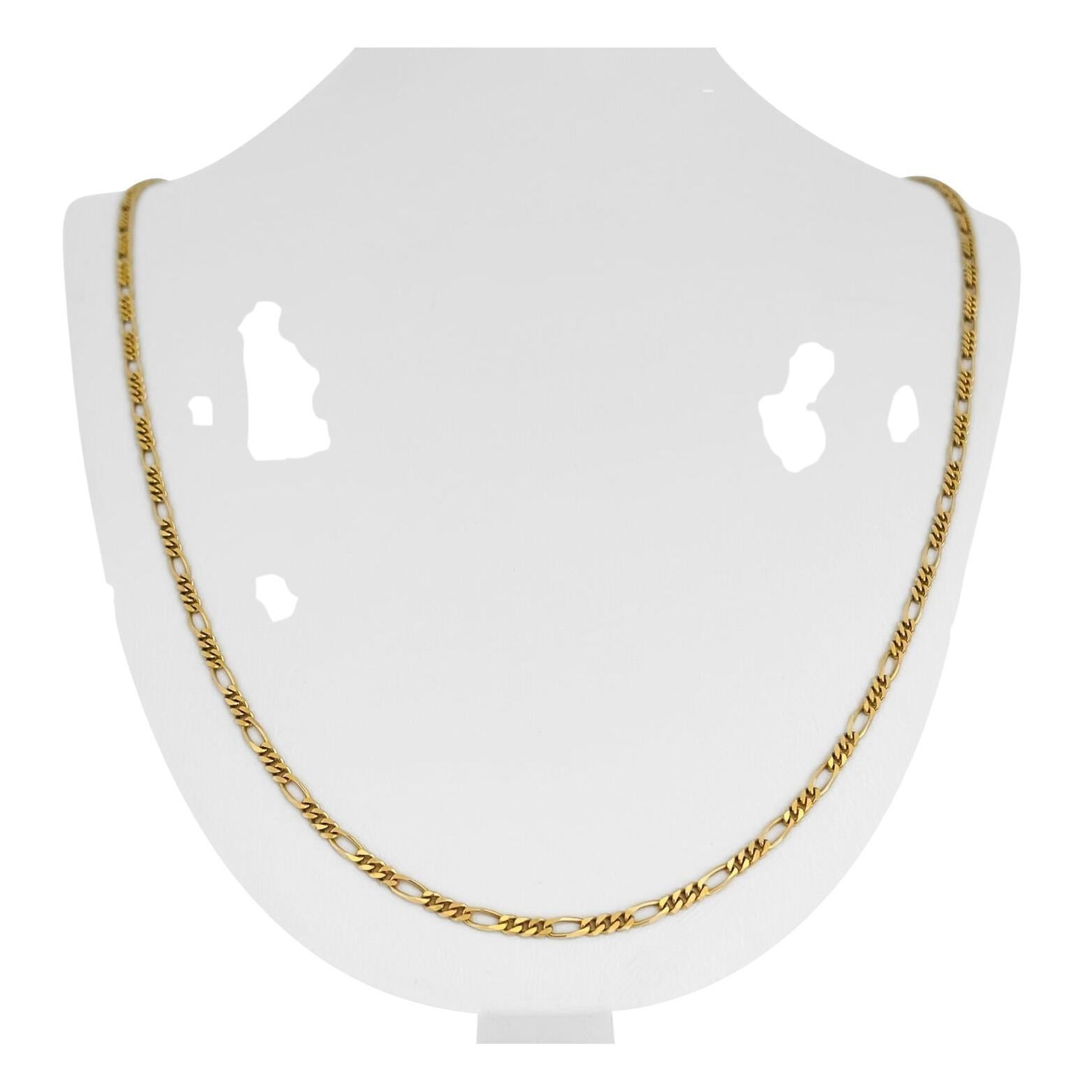 Pressed Turquoise Yellow Gold Long Link Necklace For Sale at 1stDibs