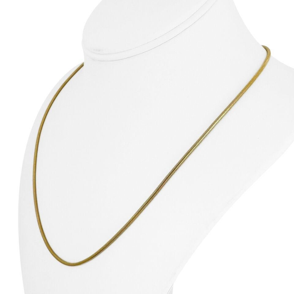 14k Yellow Gold 10.4g Thin UnoAErre 1.5mm Snake Link Necklace Italy 19