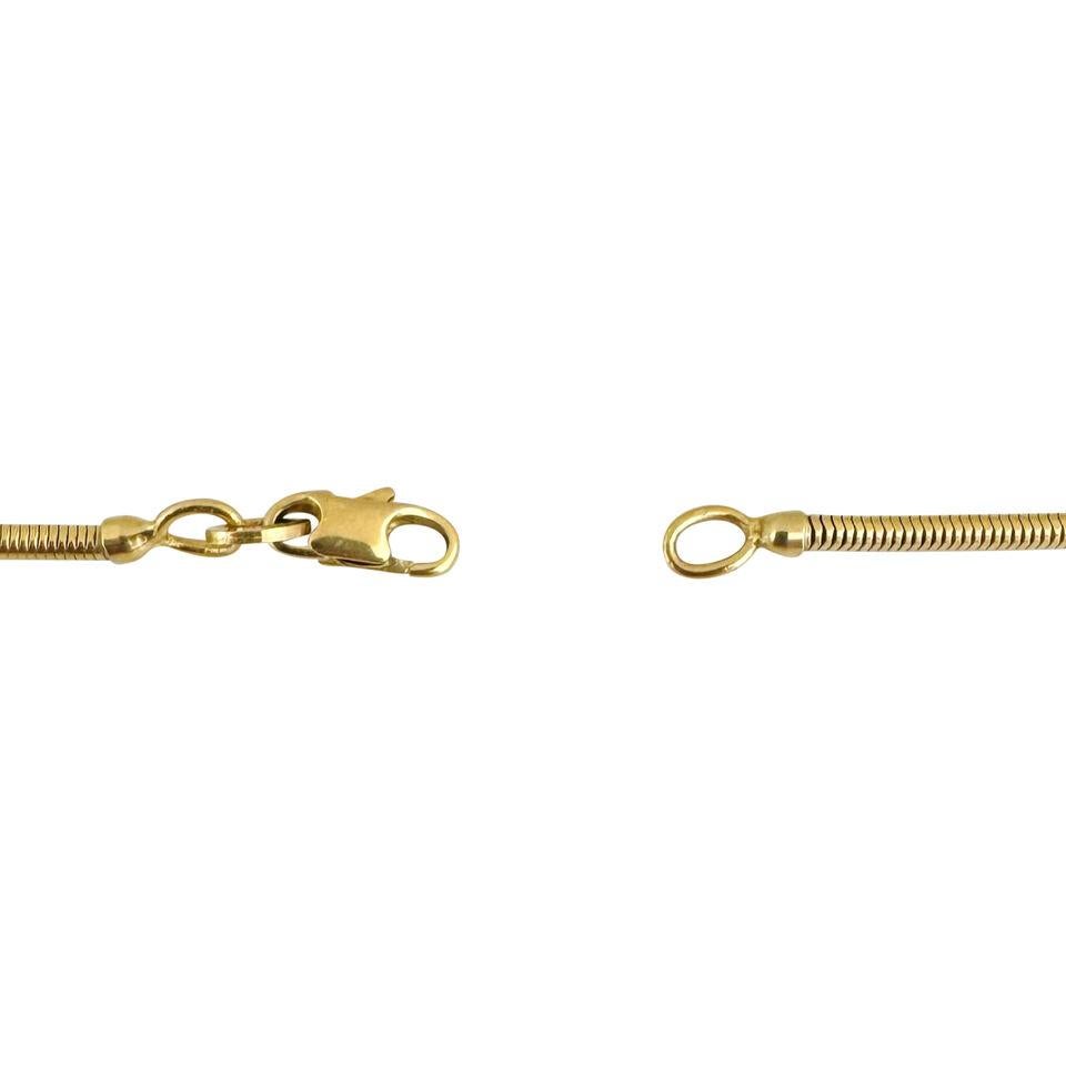 14 Karat Yellow Gold Thin UnoAErre Snake Link Chain Necklace Italy  2