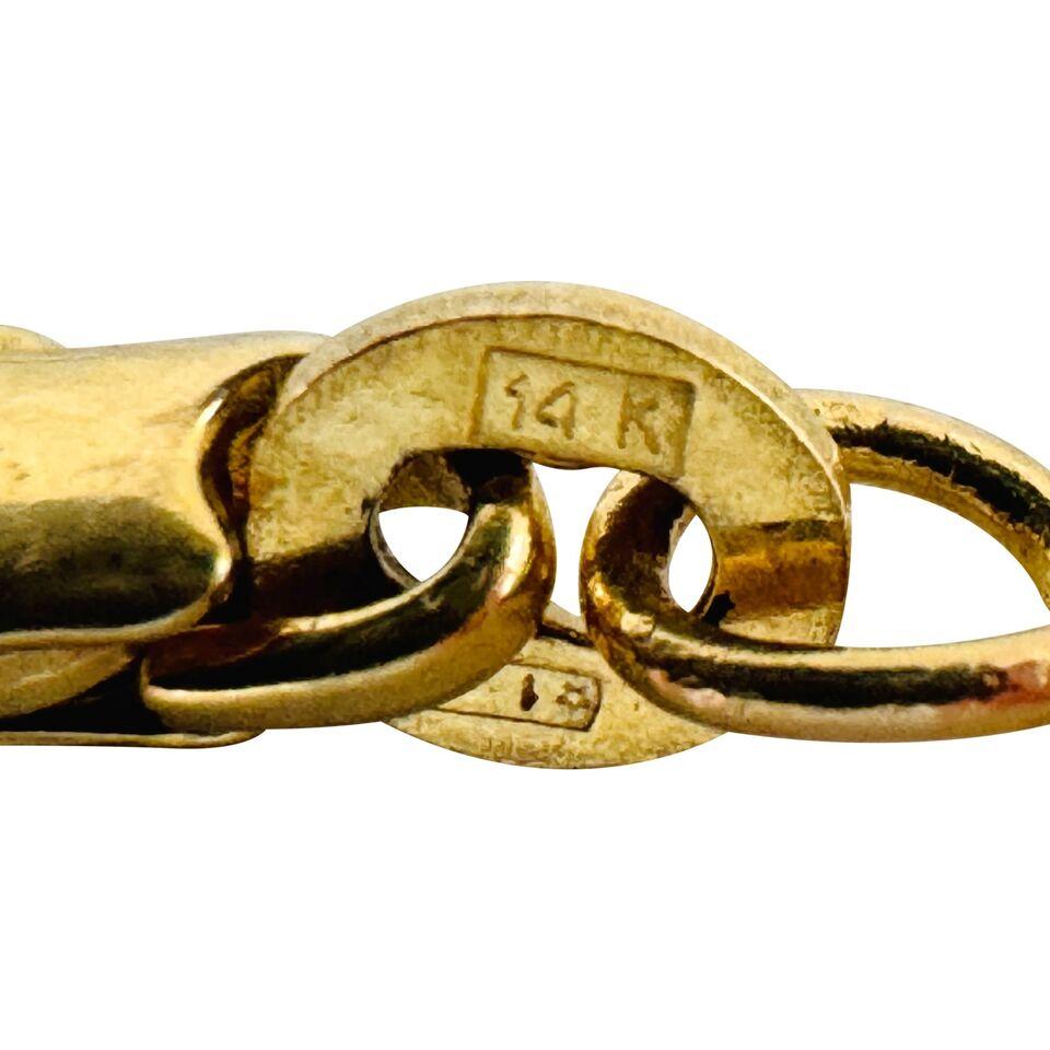 14 Karat Yellow Gold Thin UnoAErre Snake Link Chain Necklace Italy  3