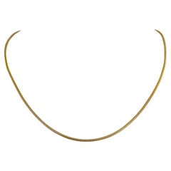 14 Karat Yellow Gold Thin UnoAErre Snake Link Chain Necklace Italy 